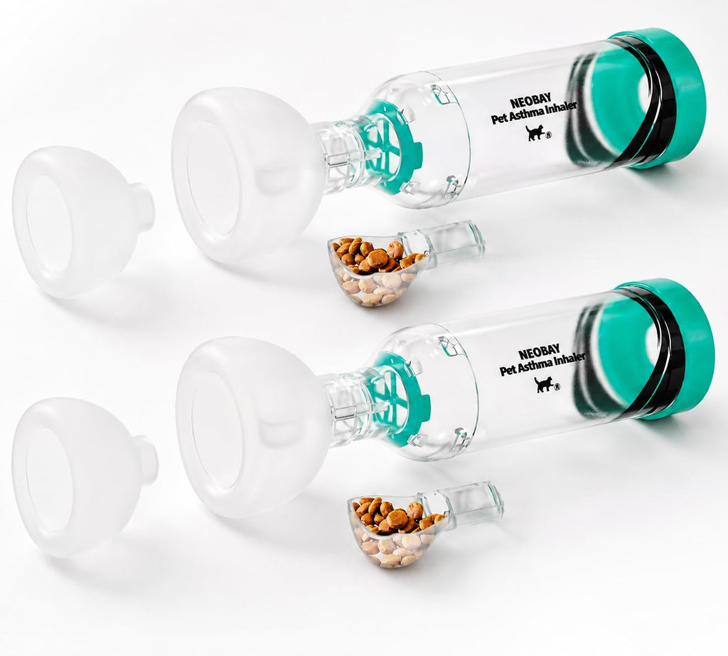 Neobay Cat Inhaler Spacer with Comfort Feeder, 2 Sets, One for Backup