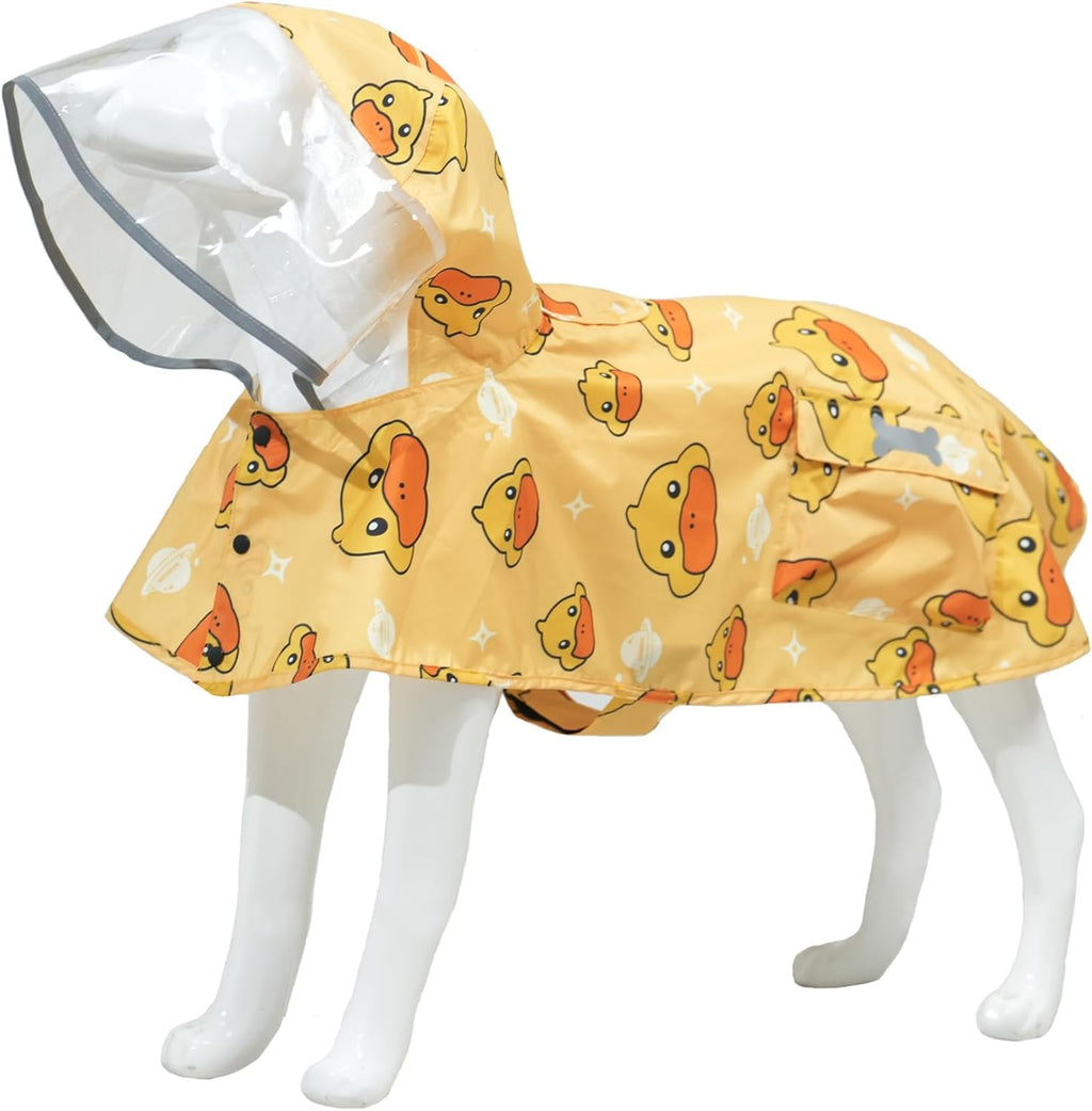 MAMORE Dog Raincoat Waterproof Reflective Adjustable Pet Rain Jacket Hood