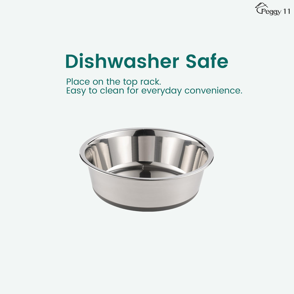 PEGGY11 Nonslip Stainless Steel Dog Bowls, 3.8 US Cup Each, 2 Pack