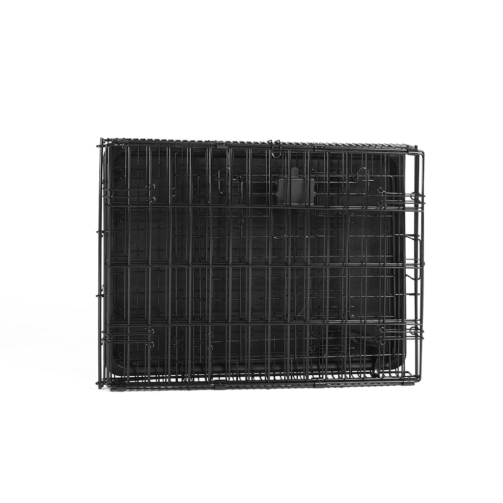 Amazon Basics Portable, Foldable Metal Wire Small Dog Crate with Removable Tray, Divider Panel, Single Door, Easy to Assemble, 24" x 18" x 20", Black