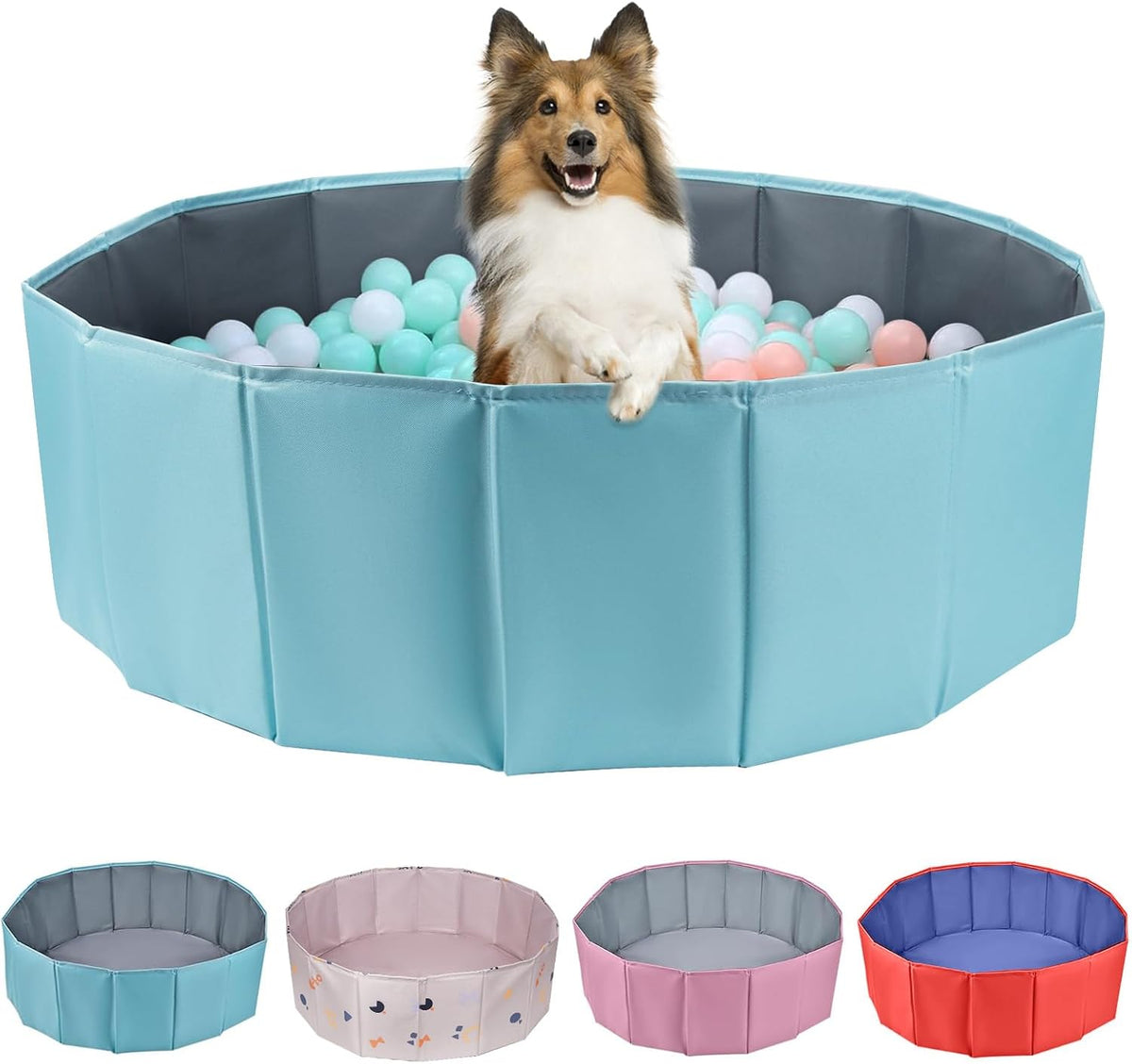 Dog Ball Pit Foldable 59.05 inches in Diameter,No Ball Included,Red XL