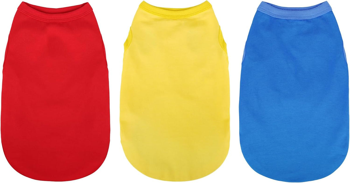 Elevate Your Dog's Fashion Quotient with Colorful and Breathable Sleeveless Cotton Shirts! Perfect Pet Apparel for Small