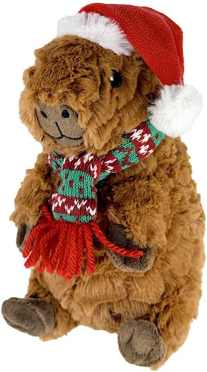 Pet Lou Christmas Capybara Plush Dog Toy, 9 Inches