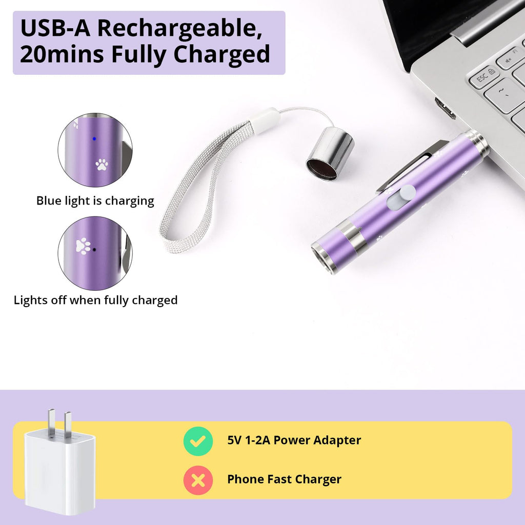 OUMSIS Cat Toys, Rechargeable, Interactive USB Chase Toy for Cats & Kittens