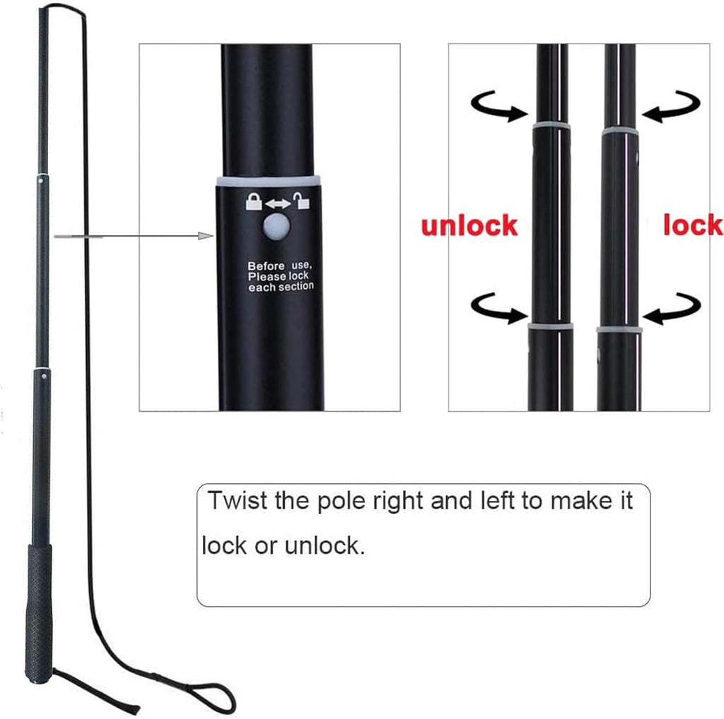 ASOCEA Dog Extendable Teaser Wand Pet Flirt Stick Pole Puppy Chasing Tail Interactive Toy for Small Medium Large Dogs Tr