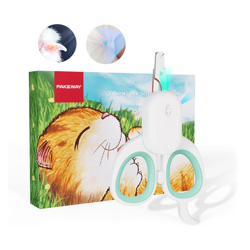 PAKEWAY Cat Nail Clipper with LED Light, Safe & Precise for Cats & Kittens