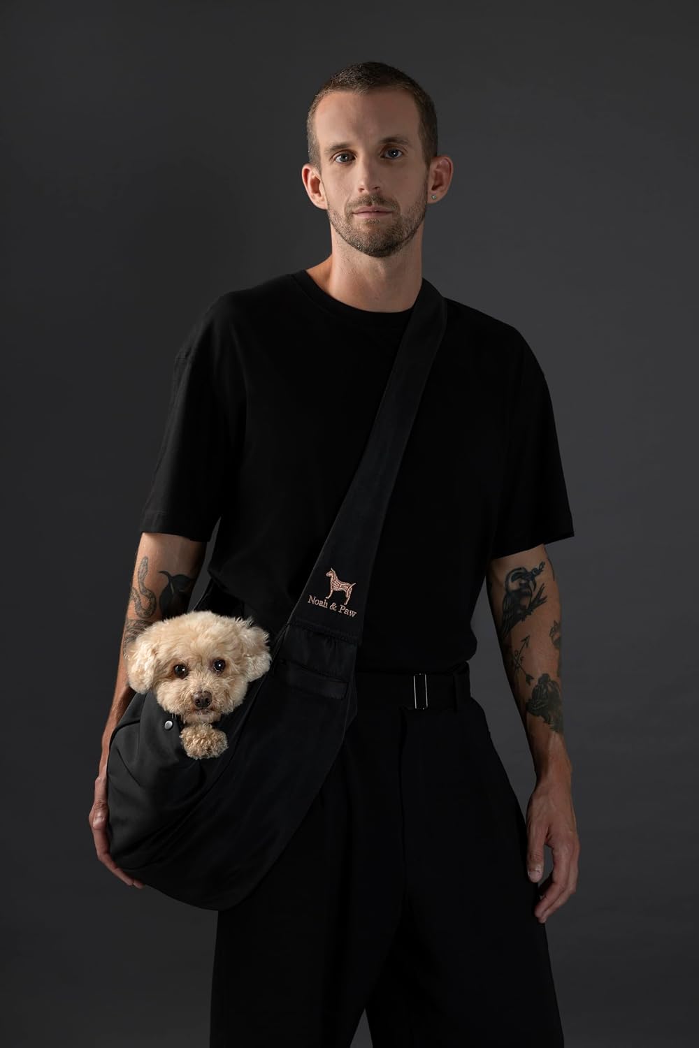 Dog Carrier Sling for Small Dogs & Cats 5-18 lbs (Premium Twill)
