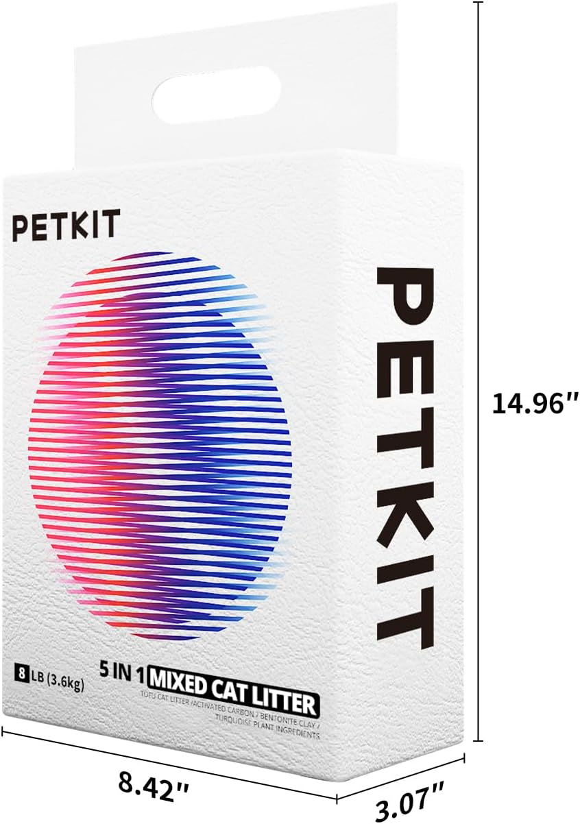 PETKIT Mixed Cat Litter Fast Clumping, Flushable, Ultra Absorbent, 100% Natural Ingredients Litter, Water Dissolvable, R