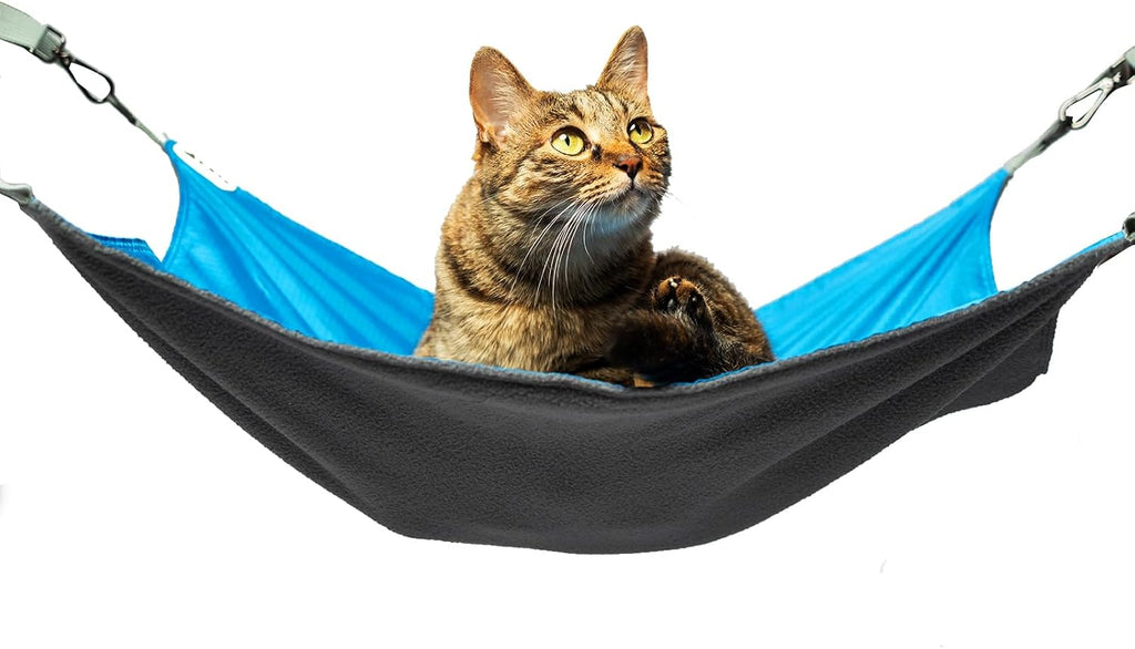 Cat Hammock for Cage - Washable Soft Outdoor Mat, Waterproof Cooling Pad for Cats (Large, Black)