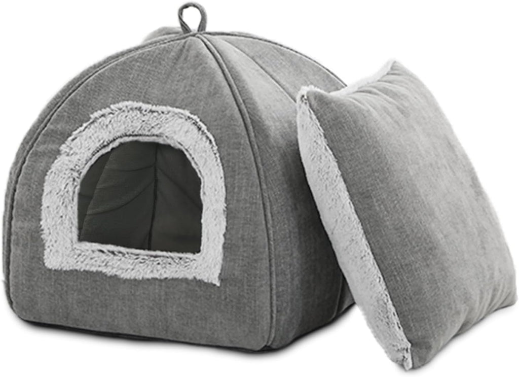 Cat Bed Cave-Cat Beds for Indoor Cats,Kittens and Small Pets,Soft and Warm Cats House Tent Bed,Foldable and Washable wit
