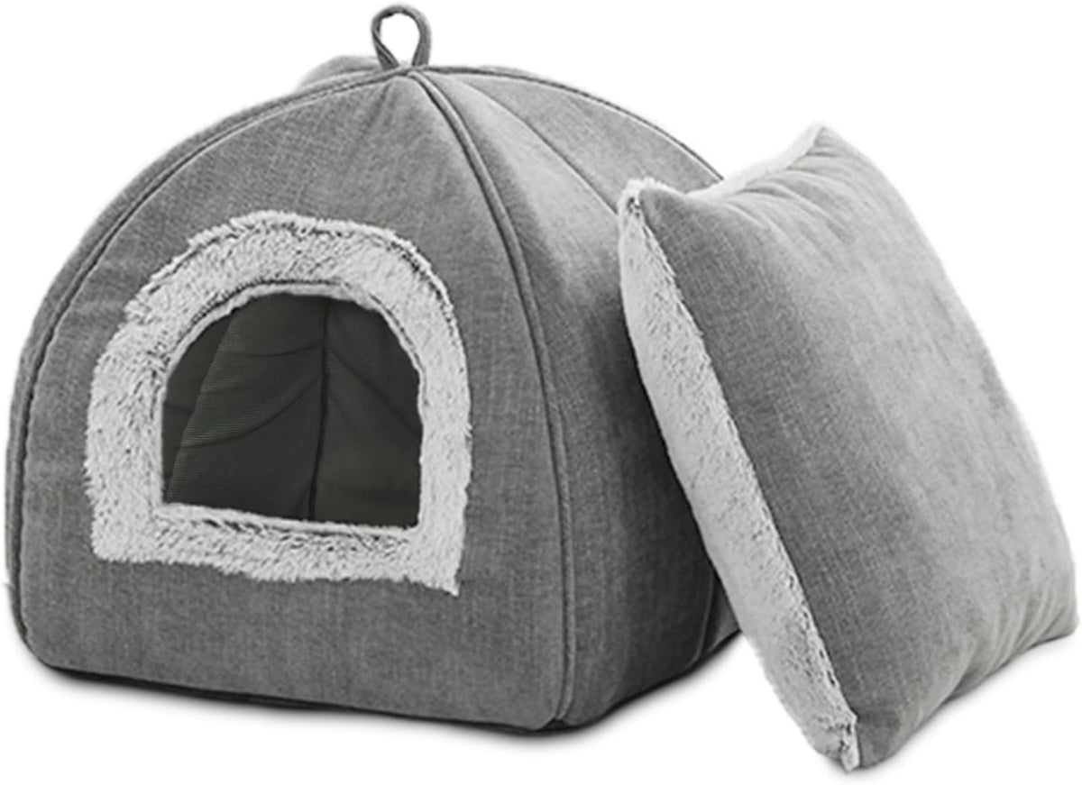 Cat Bed Cave-Cat Beds for Indoor Cats,Kittens and Small Pets,Soft and Warm Cats House Tent Bed,Foldable and Washable wit