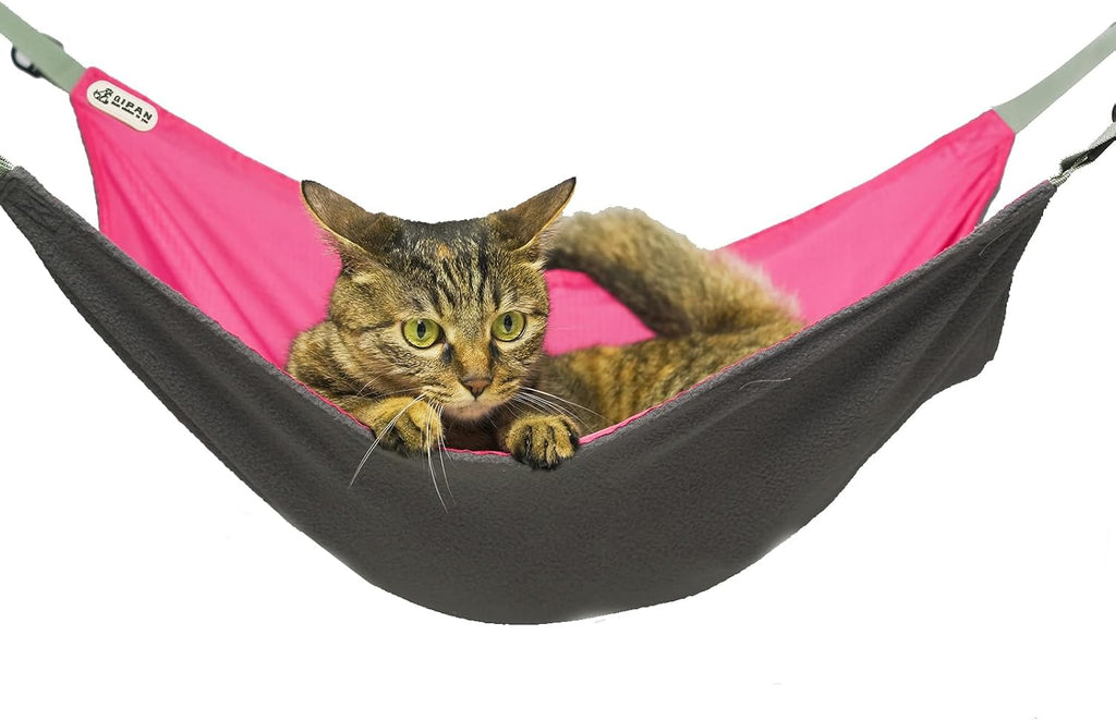Cat Hammock for Cage - Washable Soft Outdoor Mat, Waterproof Cooling Pad for Cats (Large, Black)