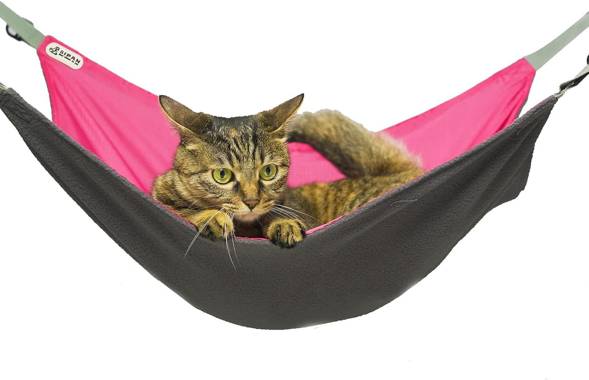Cat Hammock for Cage - Washable Soft Outdoor Mat, Waterproof Cooling Pad for Cats (Large, Black)
