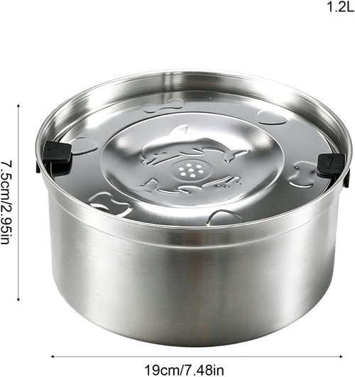 1.2l Stainless Steel Dog Water Bowl No Spill Slow Drink Water Bowl for Dogs