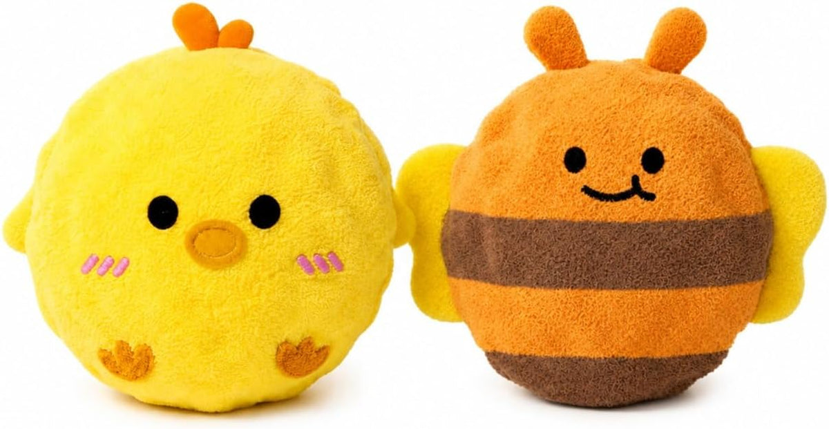 Mini Fluffy Squeaky Pet Ball, 2‑Pack Plush Soft Pet Play Balls, Cute Animal Shape Indoor Interactive Toy for Puppies & C