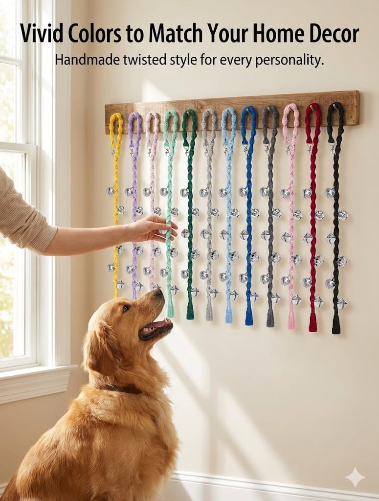 GINIDEAR Dog Bells to Go Outside, Potty Training Bell, Handmade, Adjustable