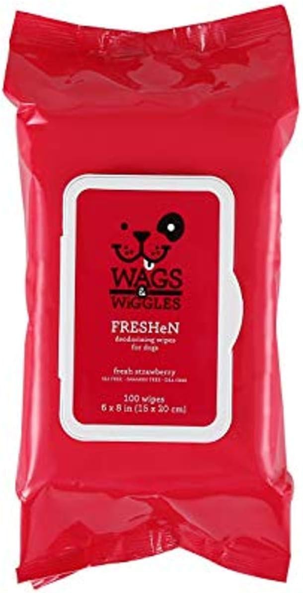 Wags & Wiggles Hypoallergenic Dog Wipes, Fragrance-Free, 100 Count