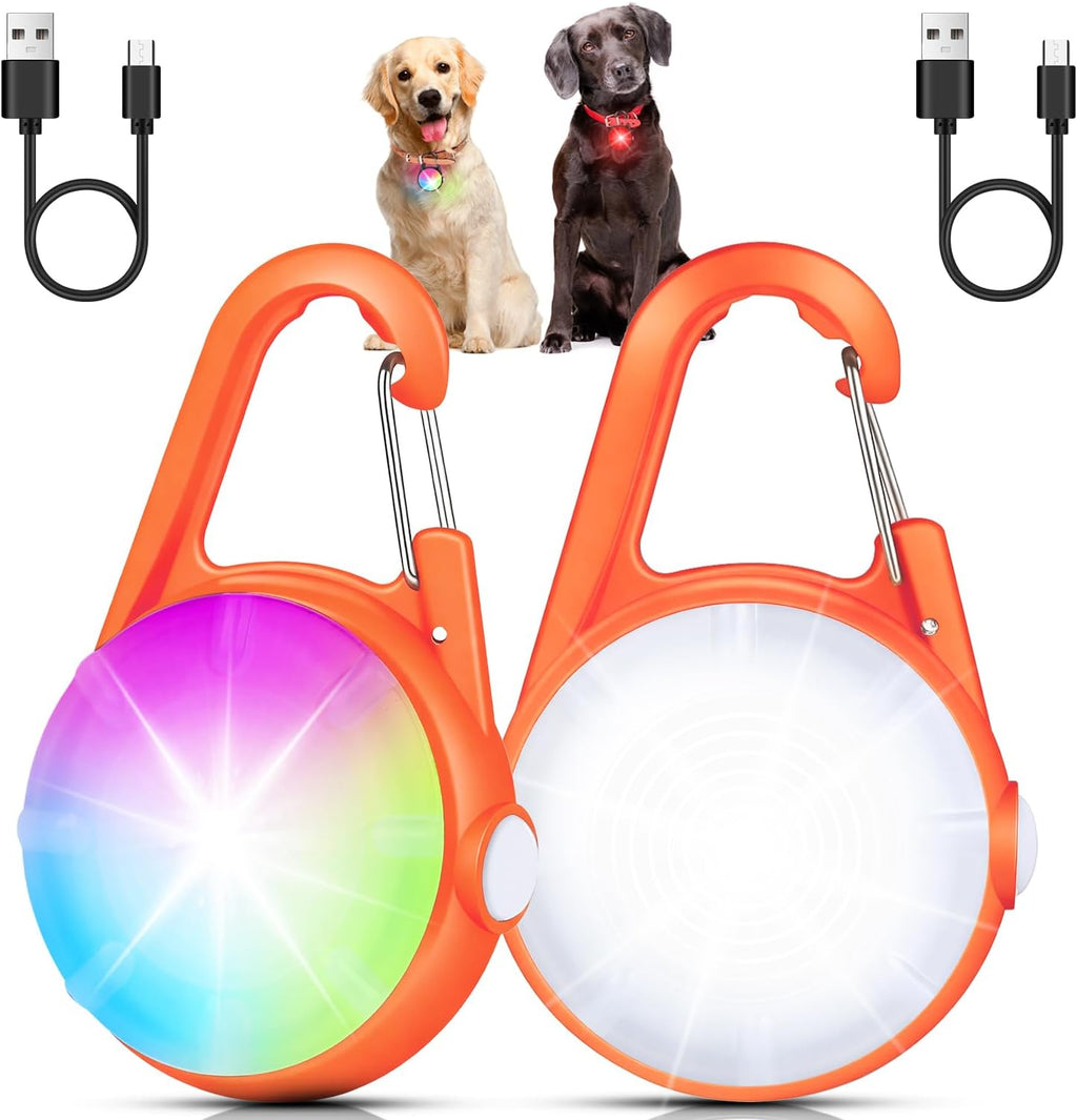Dog Collar Light for Night Walking Clip On, 4 Modes & Rechargeable, 2 Pack
