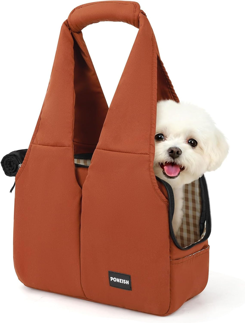 Dog Purse Carrier for Small Dogs and Cats, Soft-Sided Pet Tote Bag with 6 Large Pockets, Collapsible Travel Puppy Carrie