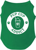 Pup Cup Addicted Coffee Barista Dog Tee Shirt Sleeveless Breeds Halloween Costume | Green, 5X-Large 1106