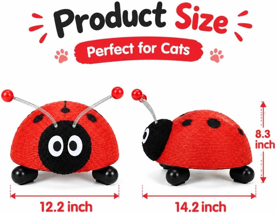 Sisal Cat Scratching Post Small Cat Scratcher for Indoor Cats，Bee