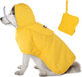 Lukovee Dog Raincoat, Waterproof Jacket with Clear Hood & Leash Hole, S