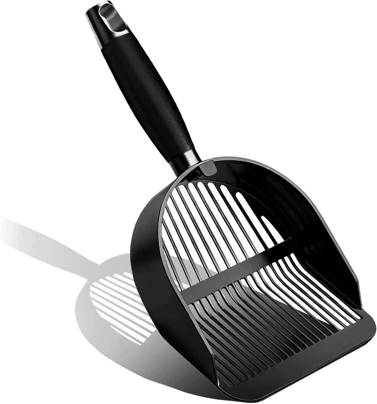 DHXYZZB Cat Litter Scoop 304 Stainless Steel Litter Shovel, Heavy Duty Litter Sifter, Litter Scooper with Wooden Handle 