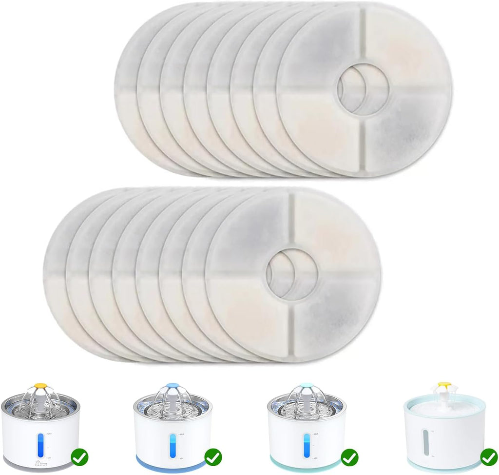 Wonder Creature Round Cat Water Fountain Filter Replacement 6 Pack