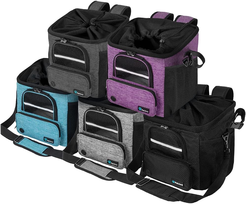 PetAmi Dog Bike Basket, Soft-sided Ventilated Pet Carrier Backpack, Black