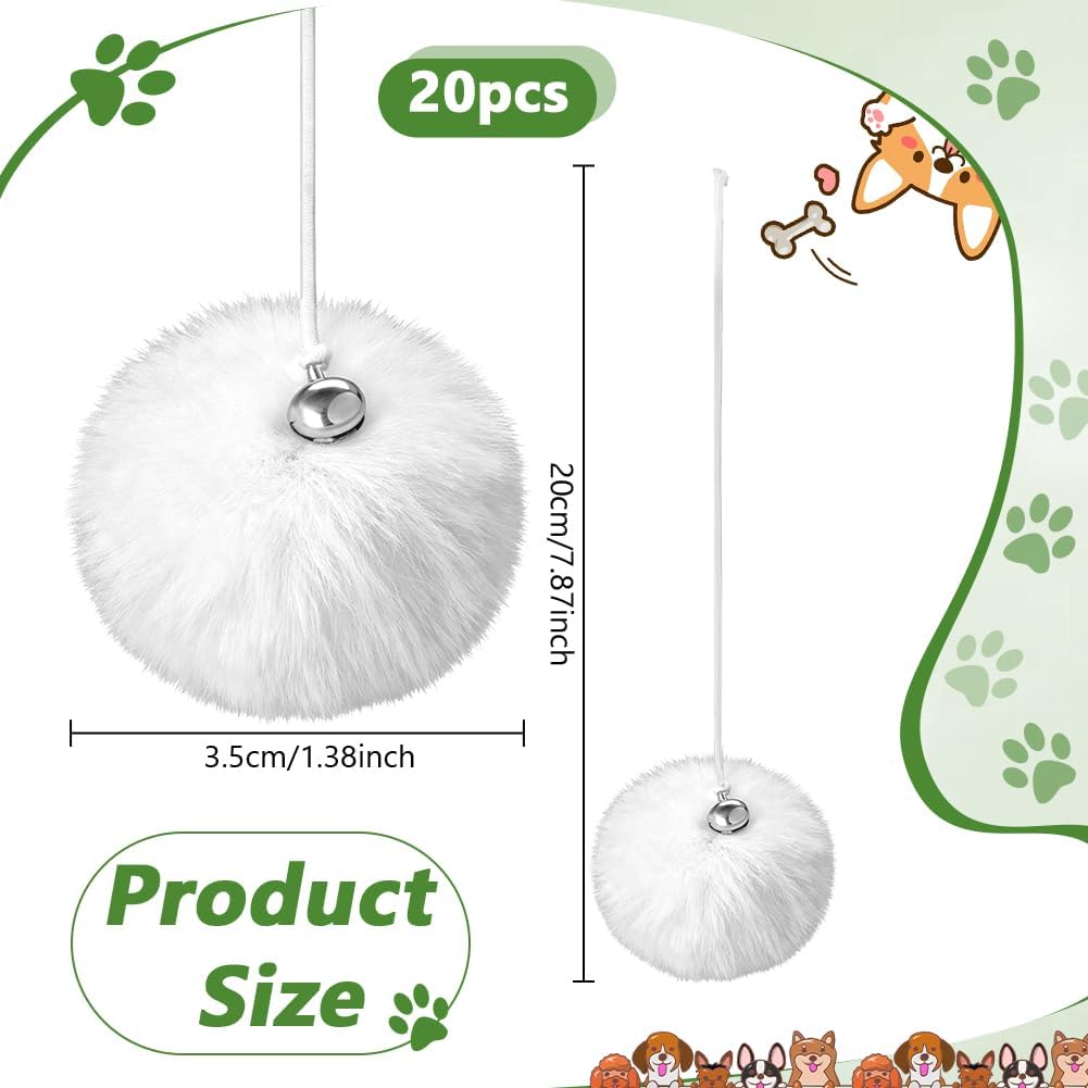 NBEADS 20 Pcs Cat Tree Replacement Balls, Interactive Catsplay Item Replacement Balls with Bell for Cat Polyester Rabbit