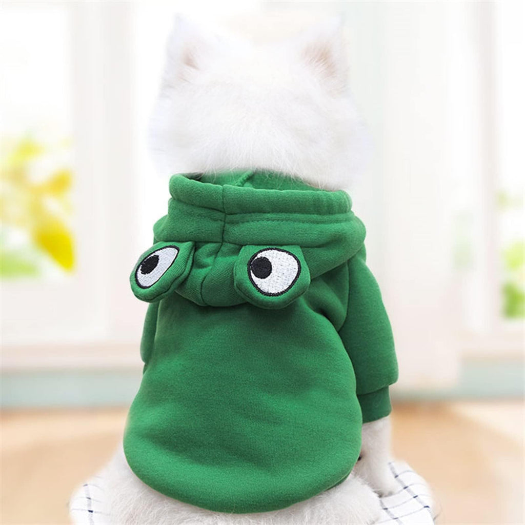 Maruomiki Warm Dog Hoodie Clothes Fleece Lined Winter Cute Coat, Frog S