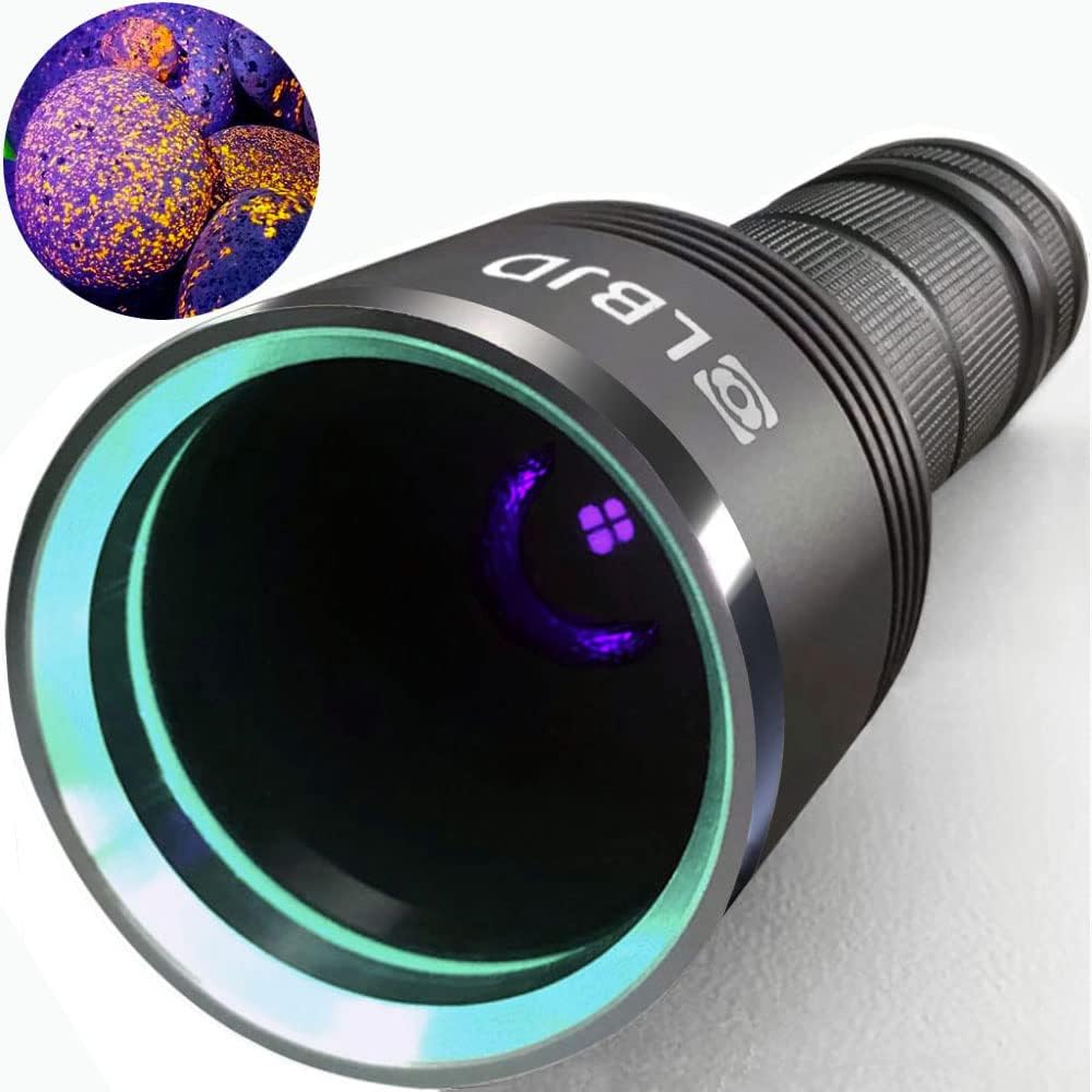 UV Black Light 365 nm Rechargeable Flashlight with Filter for Pet Urine