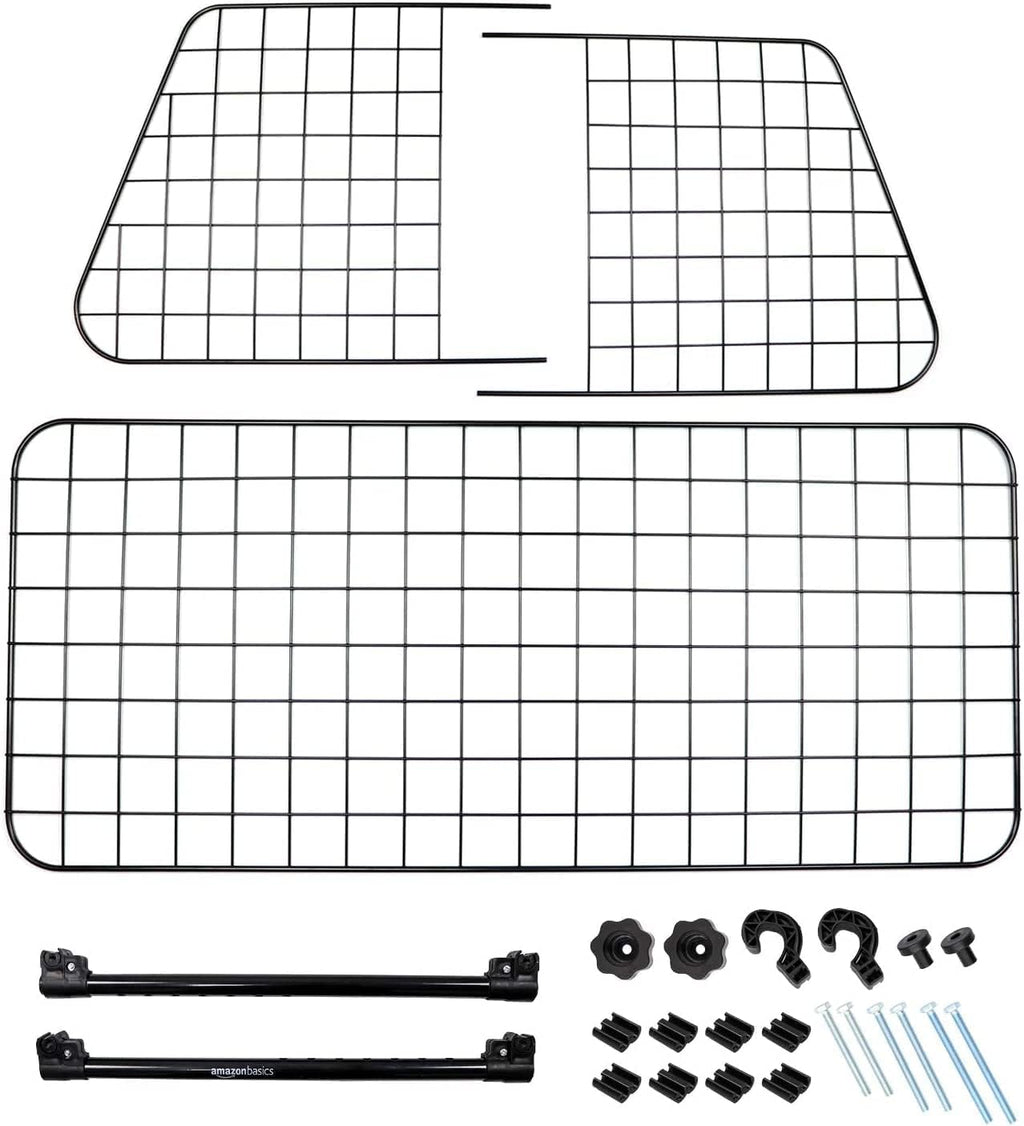 Amazon Basics Adjustable Dog Car Barrier for Vehicles, 59.72 x 5.20 x 16.46 in, Black