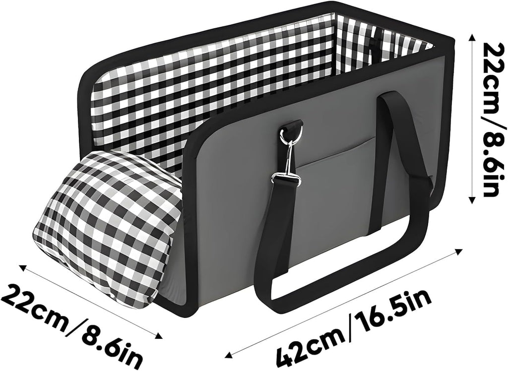 Portable Dog Console Booster Seat – Foldable Armrest Booster for Small Dogs
