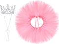 2 Pcs Dog Tutu Dress with Pearl Crown for Small Medium Pet Cat Dog Halloween Costume Dress for Ballet Birthday Party Wed