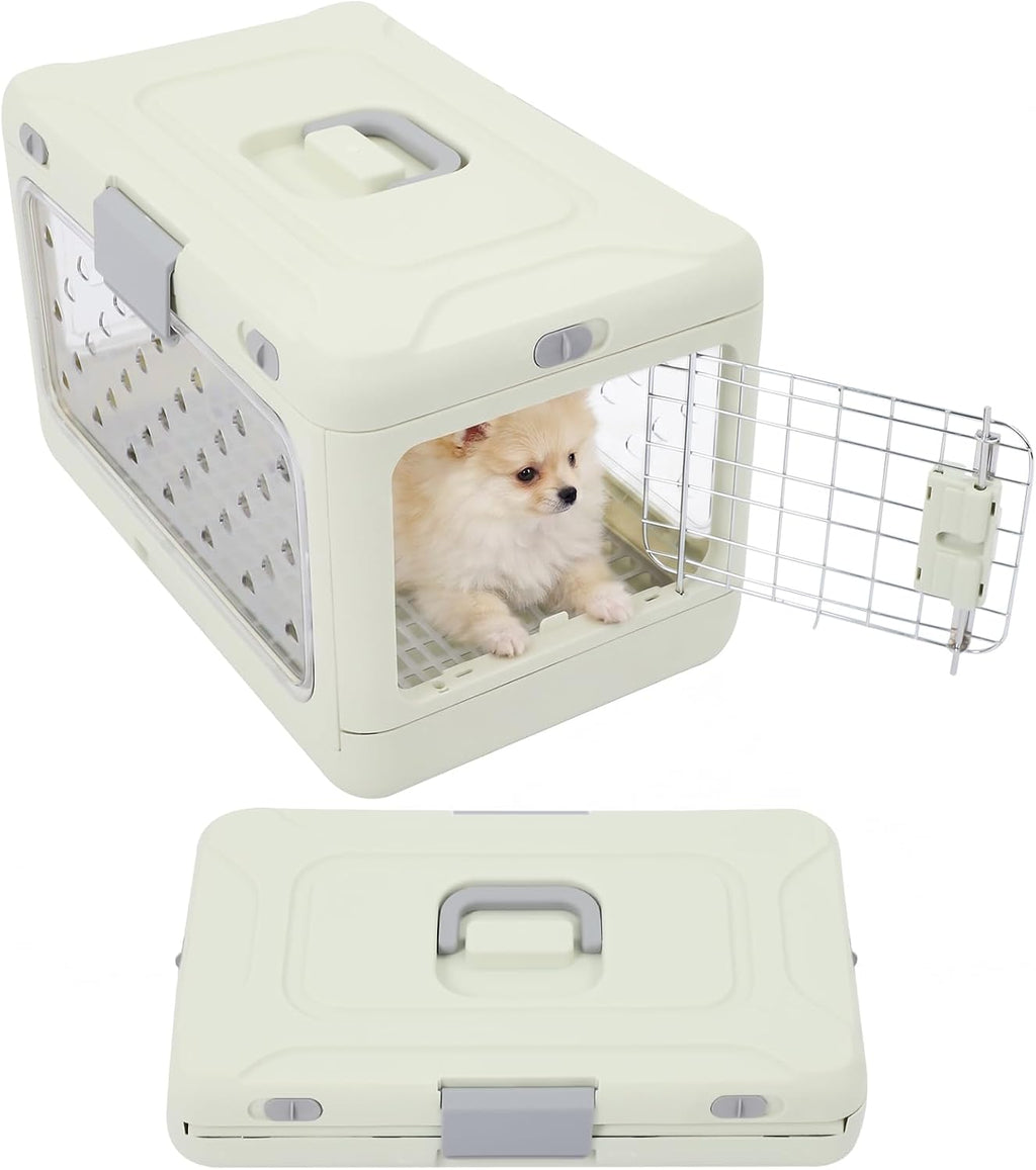 Collapsible Hard Cat Carrier Transparent Pet Crate for Cats & Small Dogs