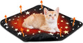 Self Heating Cat Bed Mat Self Warming Pad, Black, 12 x 12 x 0.4 Inch