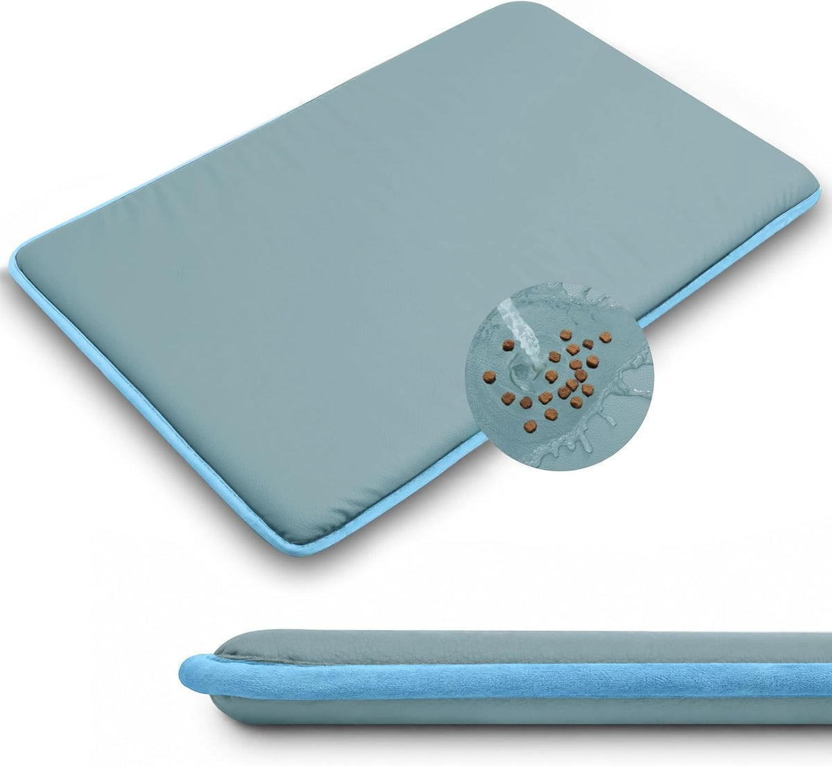 Outdoor XL Dog Crate Pad Bed, Waterproof Wipeable Mat, 41", Dusty Blue