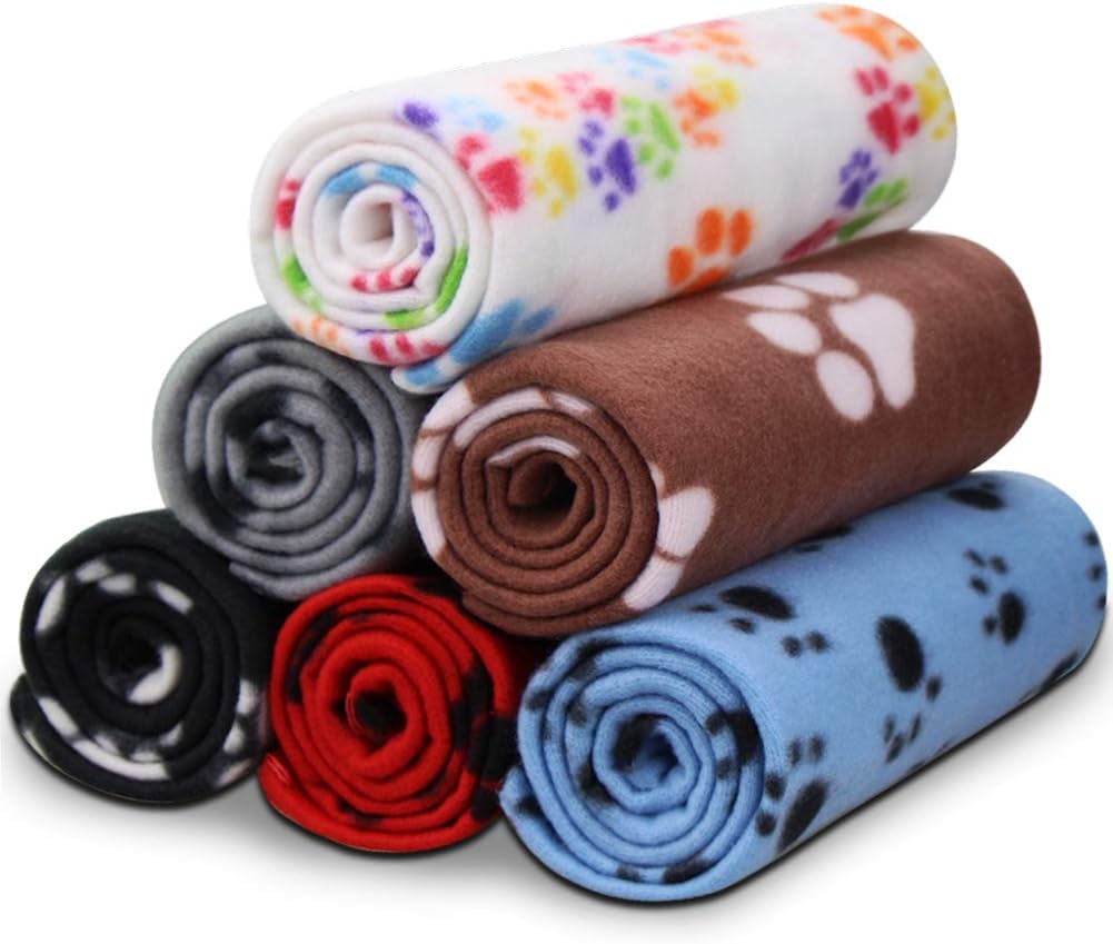 Dog Blankets, 6 Pack Fleece Pet Blankets, 24x28 Inches