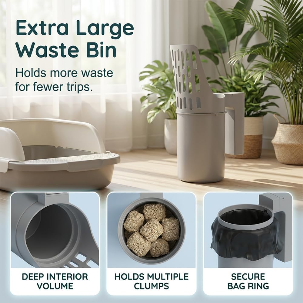 Cat Litter Scoop with Hidden Waste Bag Storage (1PC+2*Bag)