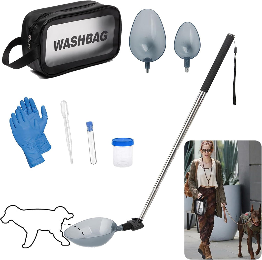 Dog Urine Collector, Extended 42" Dog Urine Sample Catcher for Vets, Telescopic Urine Collector for Small & Large Dogs a