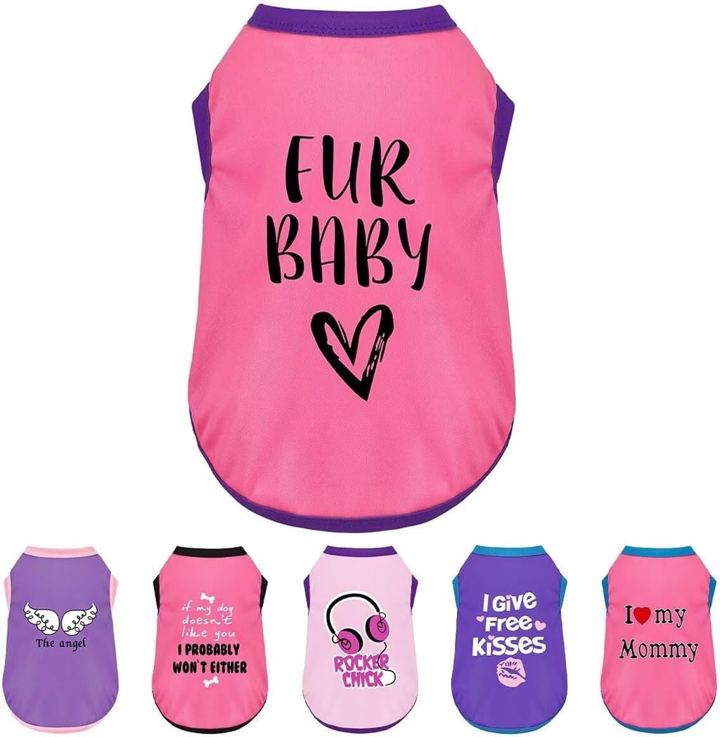 Color-Blocked Dog Tank Top with Playful Heat Transfer Designs – Lightweight Polyester Shirt for Small,MediumDogs, Perfec