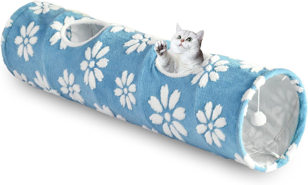 Cute Round Cat Tunnel for Indoor Cats, Pink