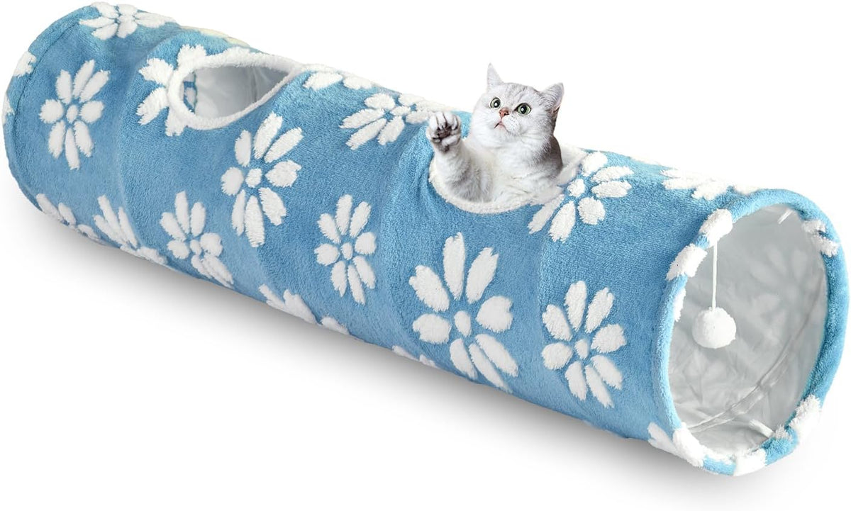 Cute Round Cat Tunnel for Indoor Cats, Pink