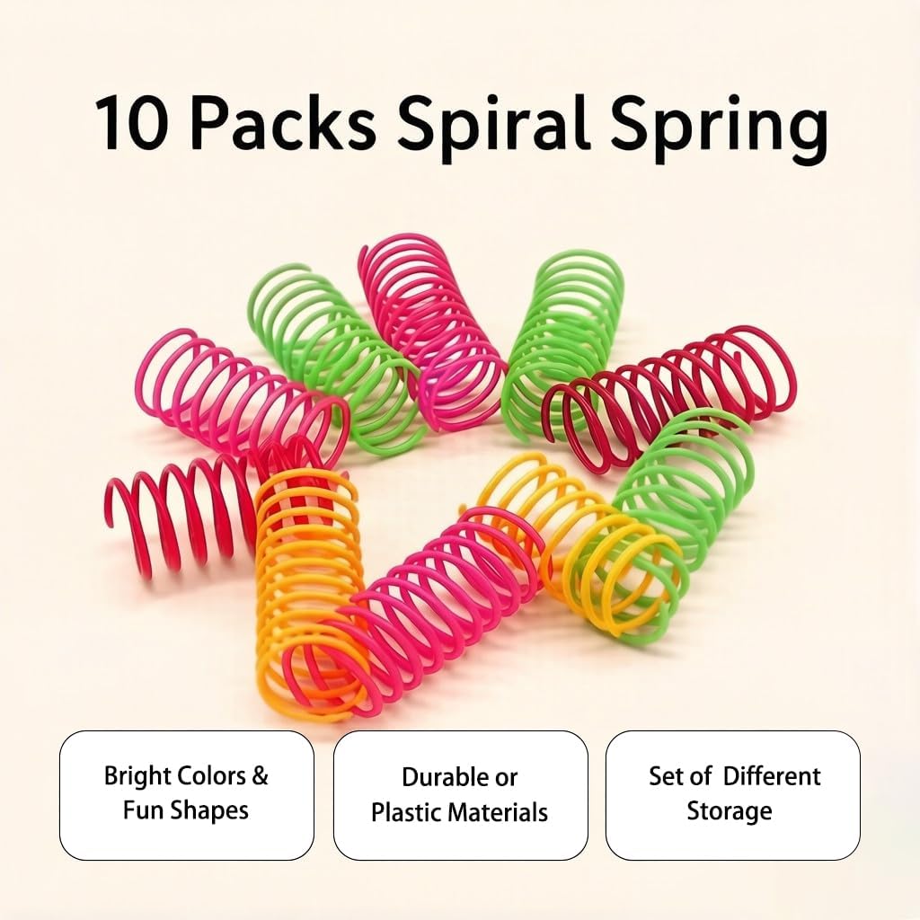 LASOCUHOO Cat Toys, 30 Packs Interactive Cat Toy Pack Including Cat Crinkle Balls, Cat Sparkle Balls, Spiral Springs for