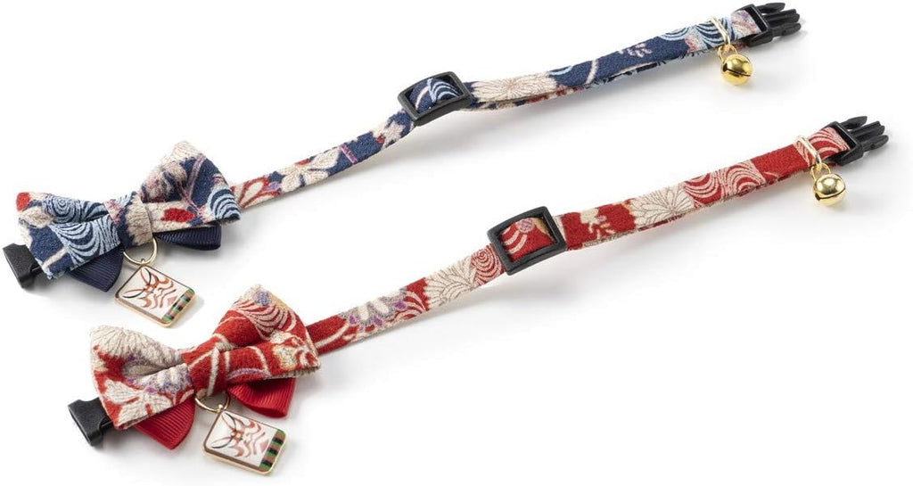 Necoichi Kabuki Charm Bow Tie Cat Collar (Red)