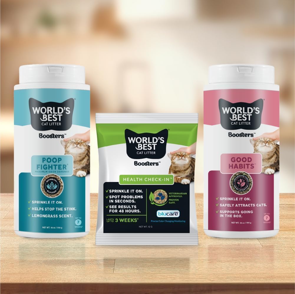 World's Best Cat Litter, Boosters Poop Fighter Additive, 18 oz Canister