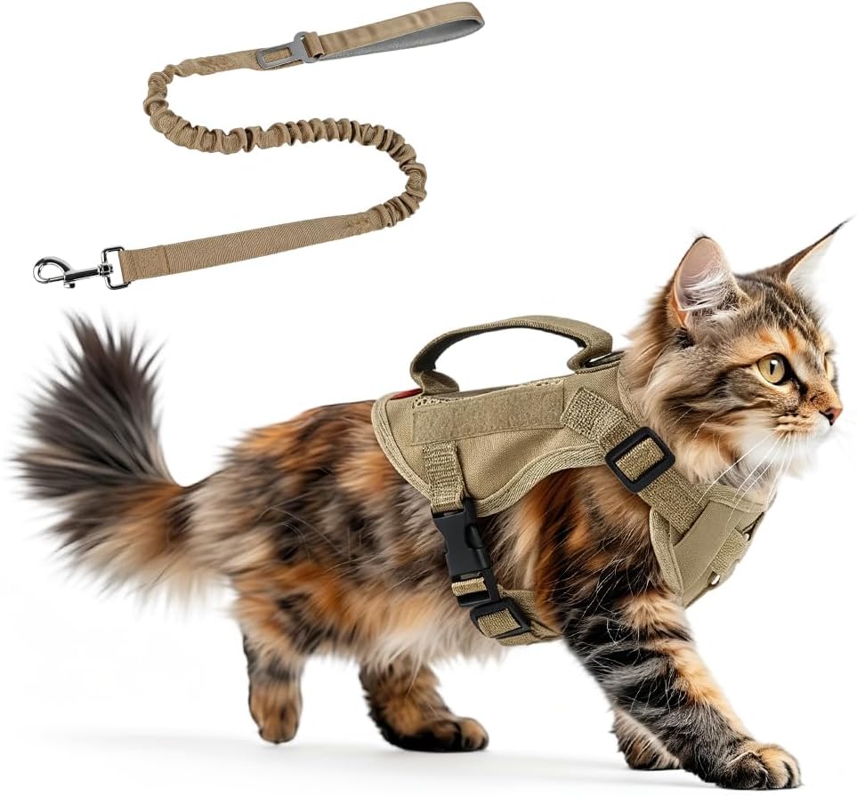 Cat Harness and Leash Anti-Escape with Handle, Black, S