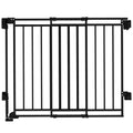 Baby Gate with No Bottom Bar, 29" H x 26.4-43" W, Black | Drill Required, Hardware Mounted, One-Hand Operation, Auto Clo