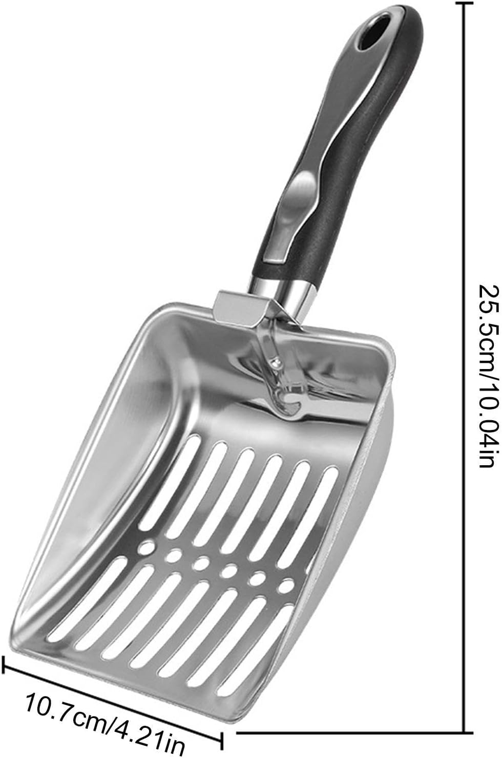 Stainless Steel Cat Litter Scoop, Large Wide with Hook
